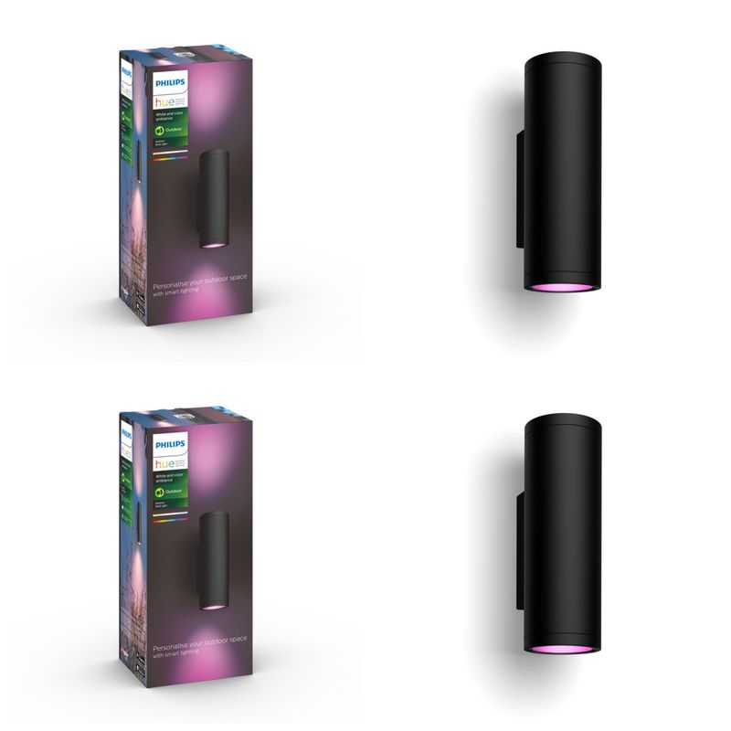 PHILIPS HUE - Set 2 Aplique Exterior Philips Hue Doble Appear RGB Zigbee BT