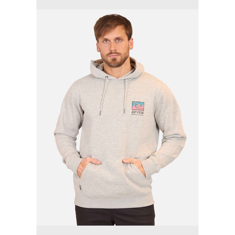 RIP CURL - Poleron Canguro Trad Raw Energy Gris Hombre Rip Curl