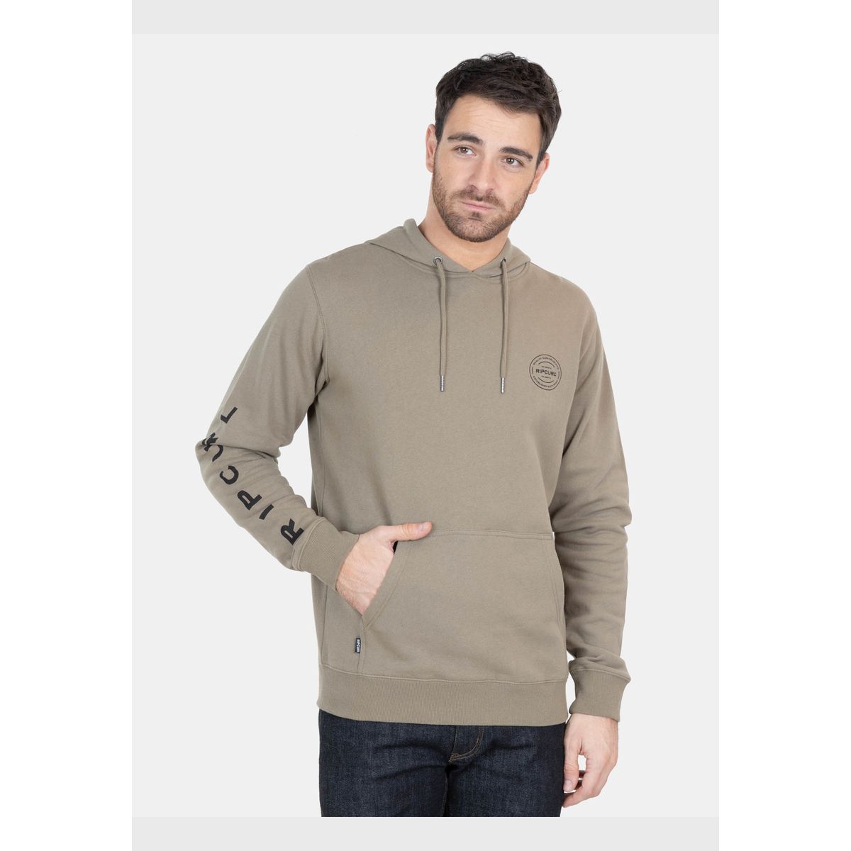 RIP CURL - Poleron Canguro Surf Rib Verde Hombre Rip Curl