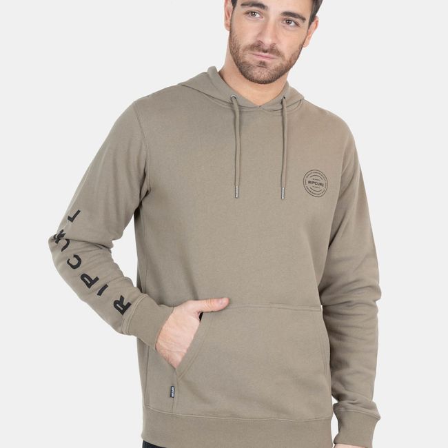 RIP CURL - Poleron Canguro Surf Rib Verde Hombre Rip Curl