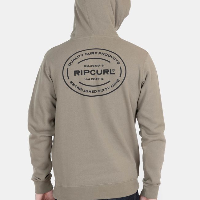 RIP CURL - Poleron Canguro Surf Rib Verde Hombre Rip Curl