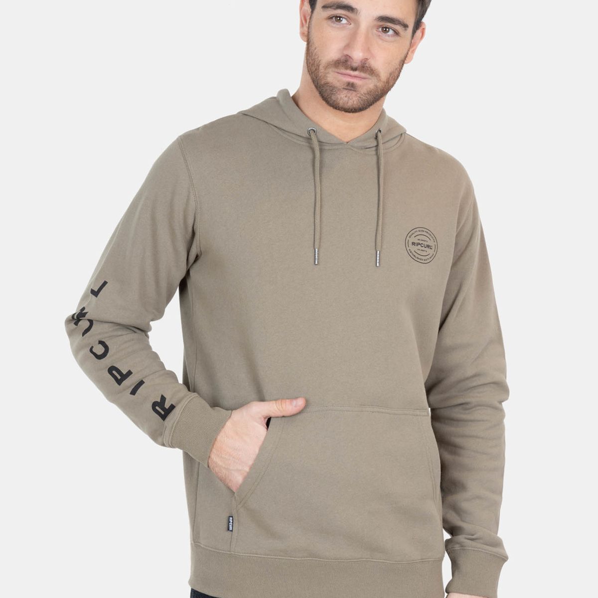 RIP CURL - Poleron Canguro Surf Rib Verde Hombre Rip Curl