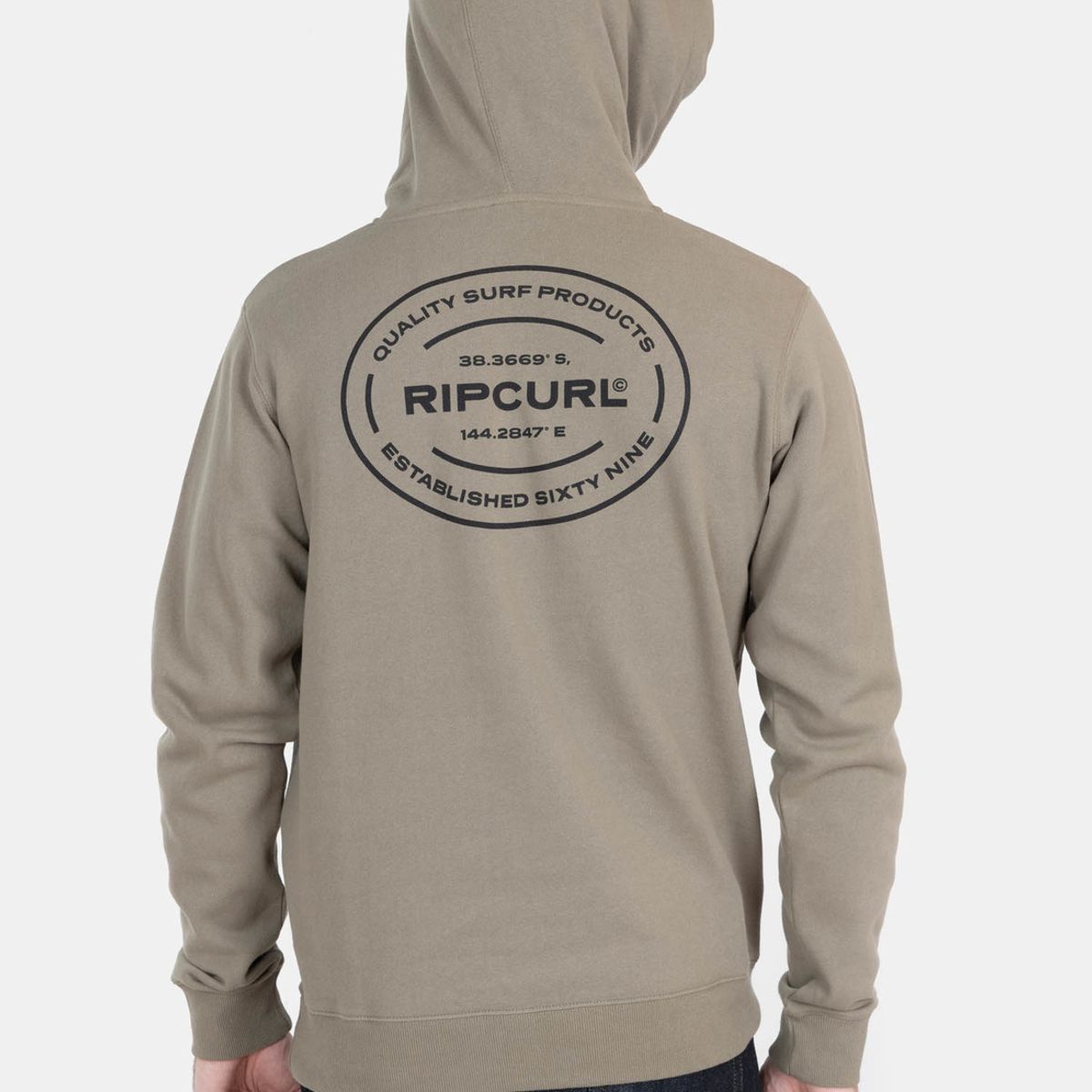 RIP CURL - Poleron Canguro Surf Rib Verde Hombre Rip Curl