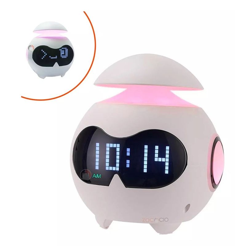 GENERICO - Reloj Despertador Emoji Digital Rgb Luz Led Y Parlante Bt