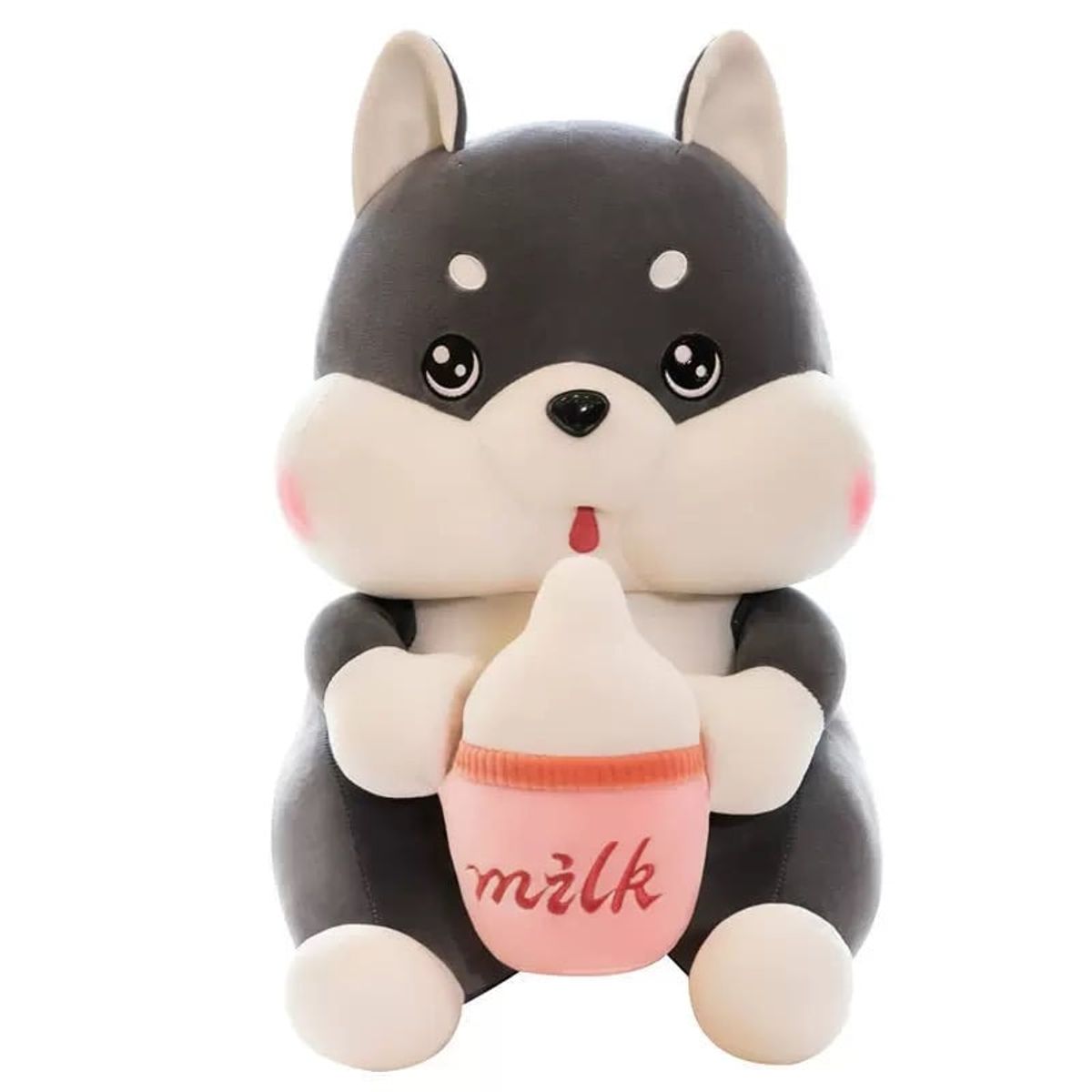 GENERICO - Peluche Perro Huskys biberón Kawaii 35cm