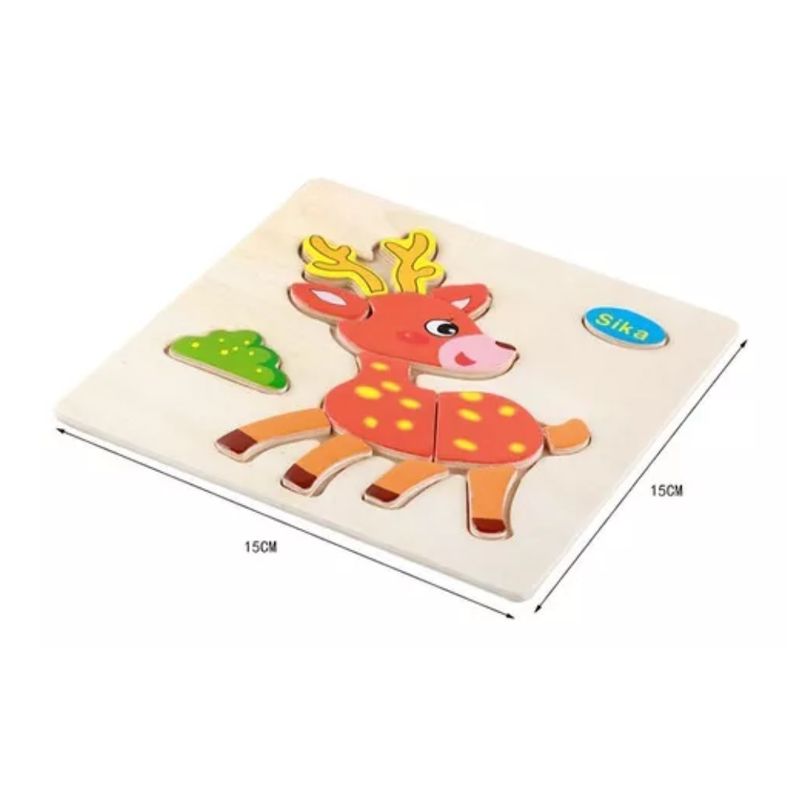 GENERICO - 6 Rompecabezas De Madera, Educativo, Pedagógico 3D Didáctico