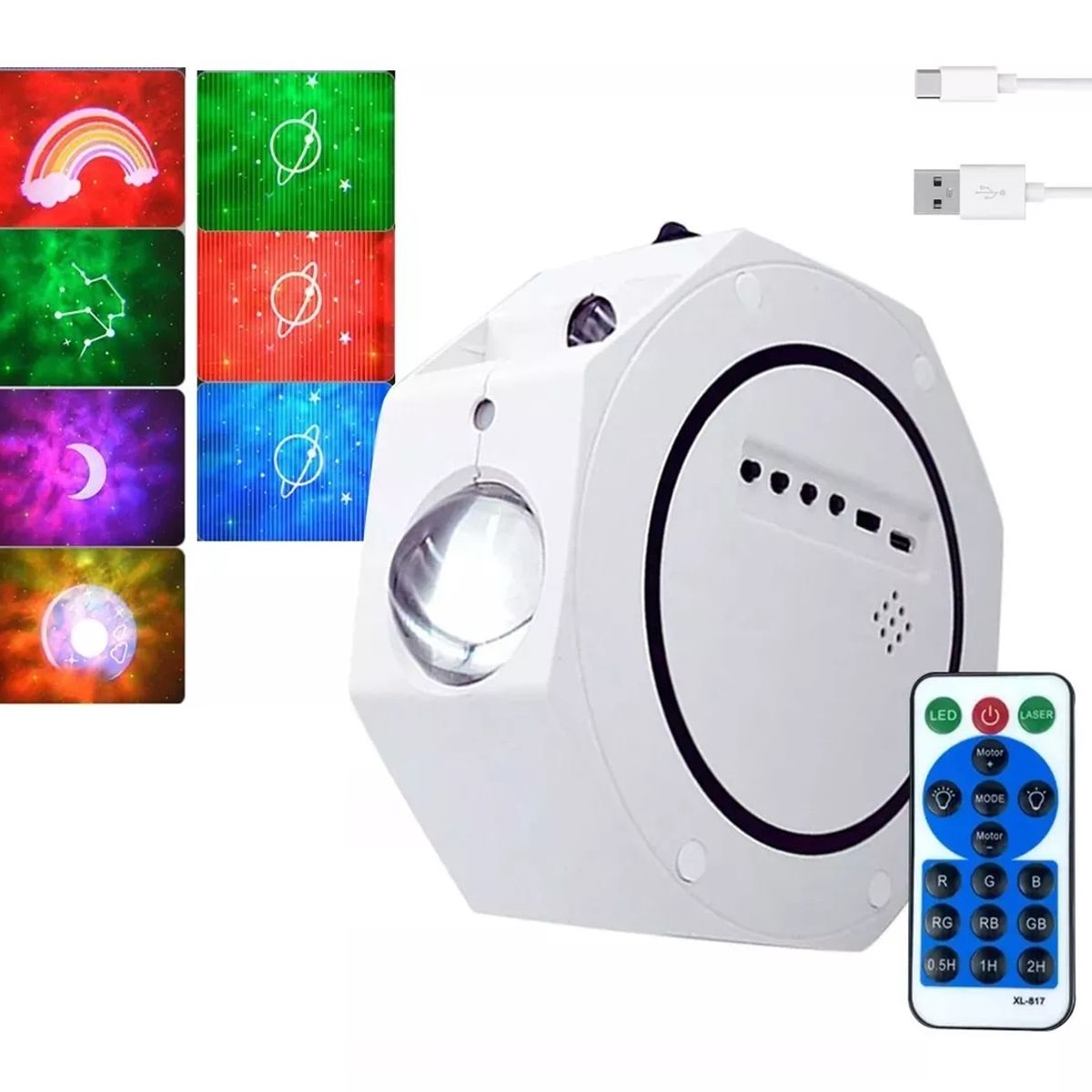 GENERICO - Lampara Galaxia Proyector Parlante Bluetooth Luz Rgb Control.