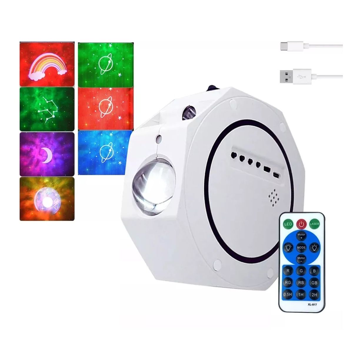 GENERICO - Lampara Galaxia Proyector Parlante Bluetooth Luz Rgb Control.