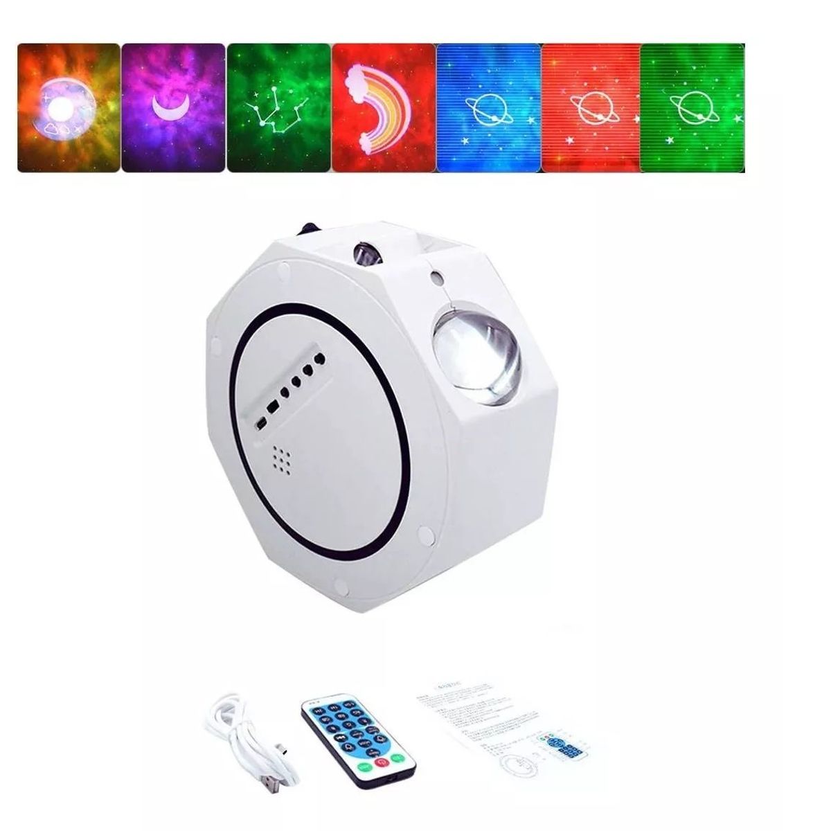 GENERICO - Lampara Galaxia Proyector Parlante Bluetooth Luz Rgb Control.