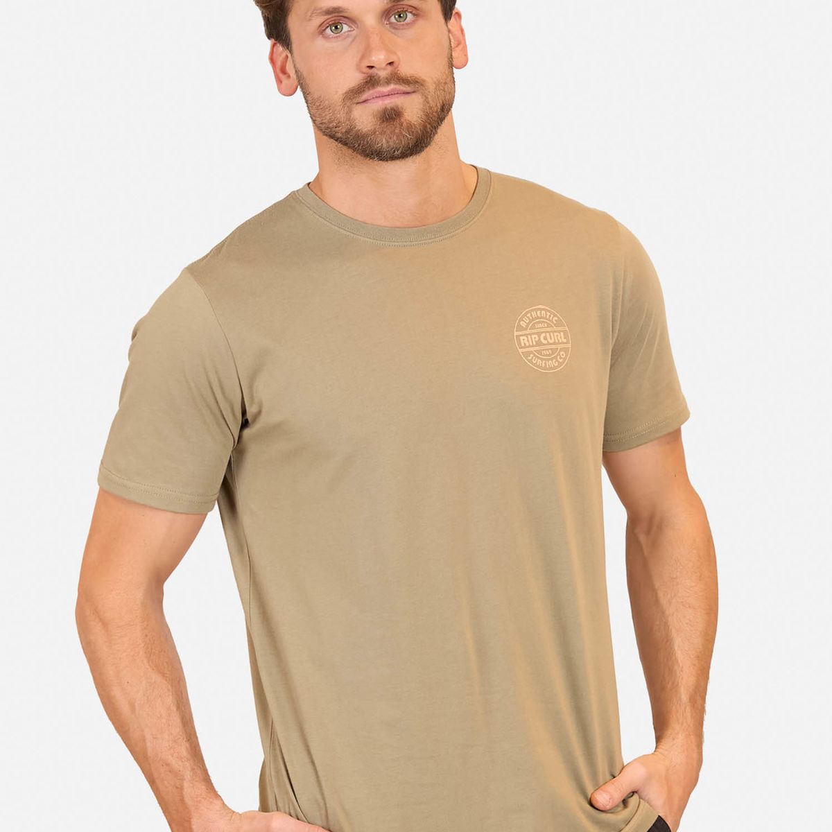 RIP CURL - Polera Authentic Tee Verde Hombre Rip Curl