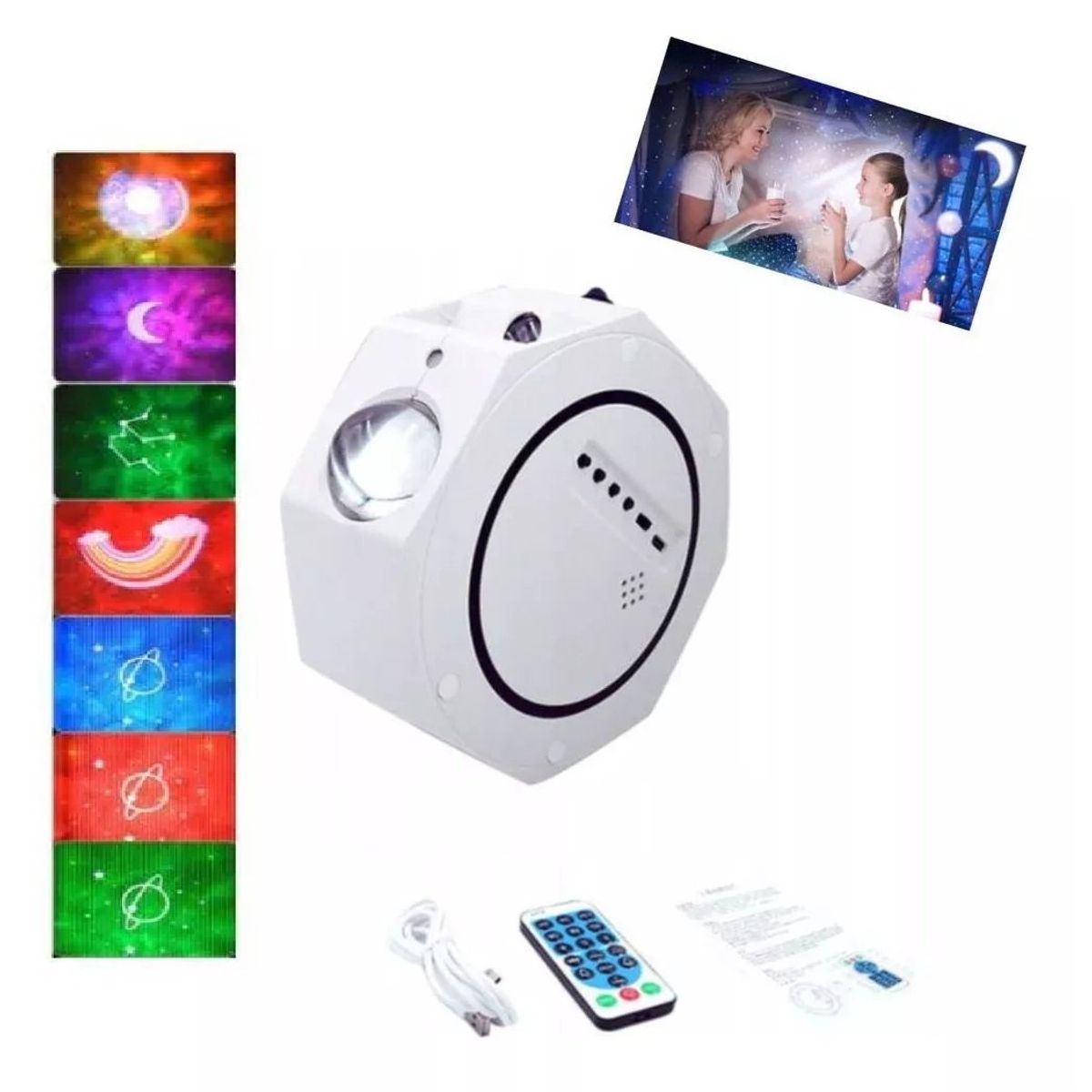 GENERICO - Lampara Galaxia Proyector Parlante Bluetooth Luz Rgb Control