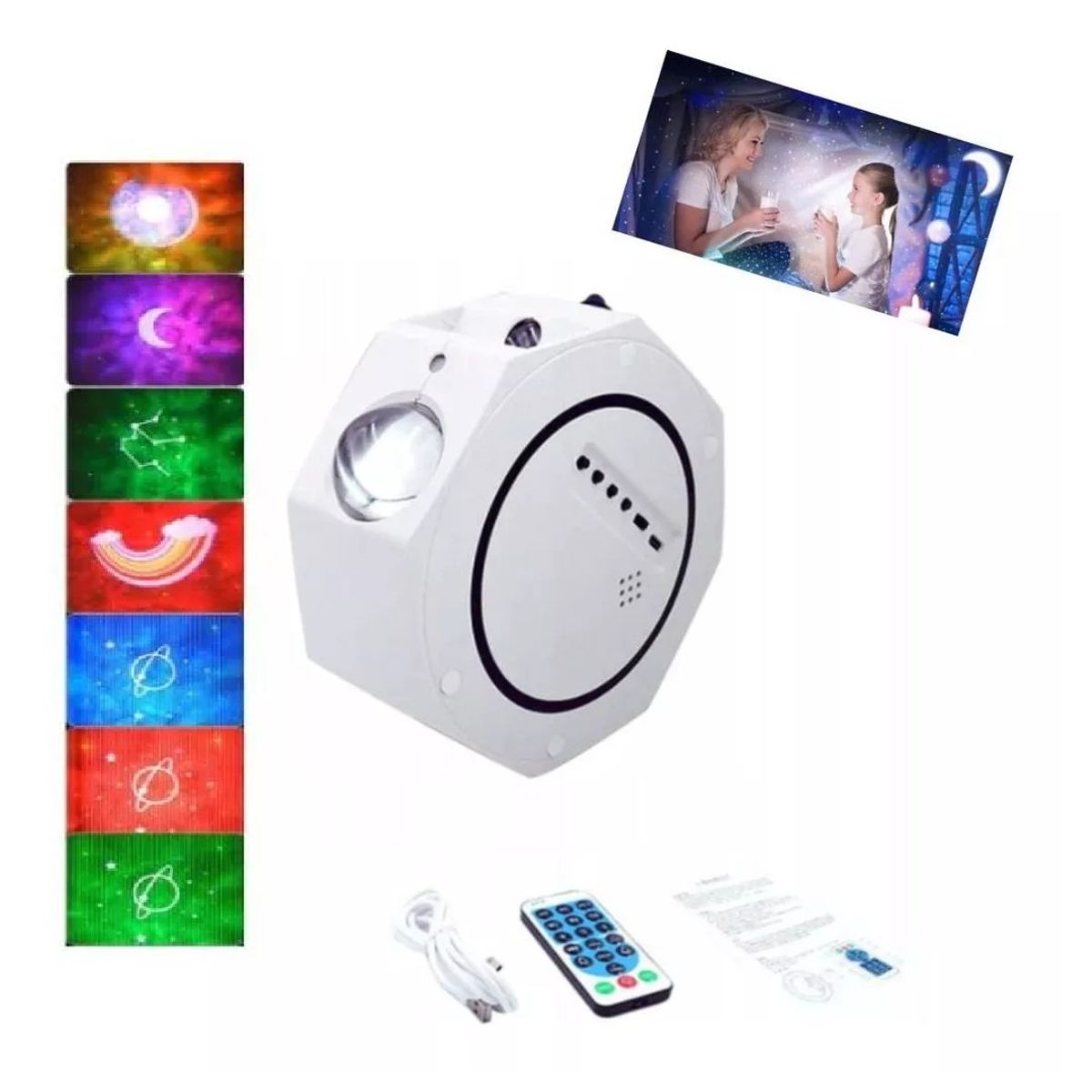 GENERICO - Lampara Galaxia Proyector Parlante Bluetooth Luz Rgb Control