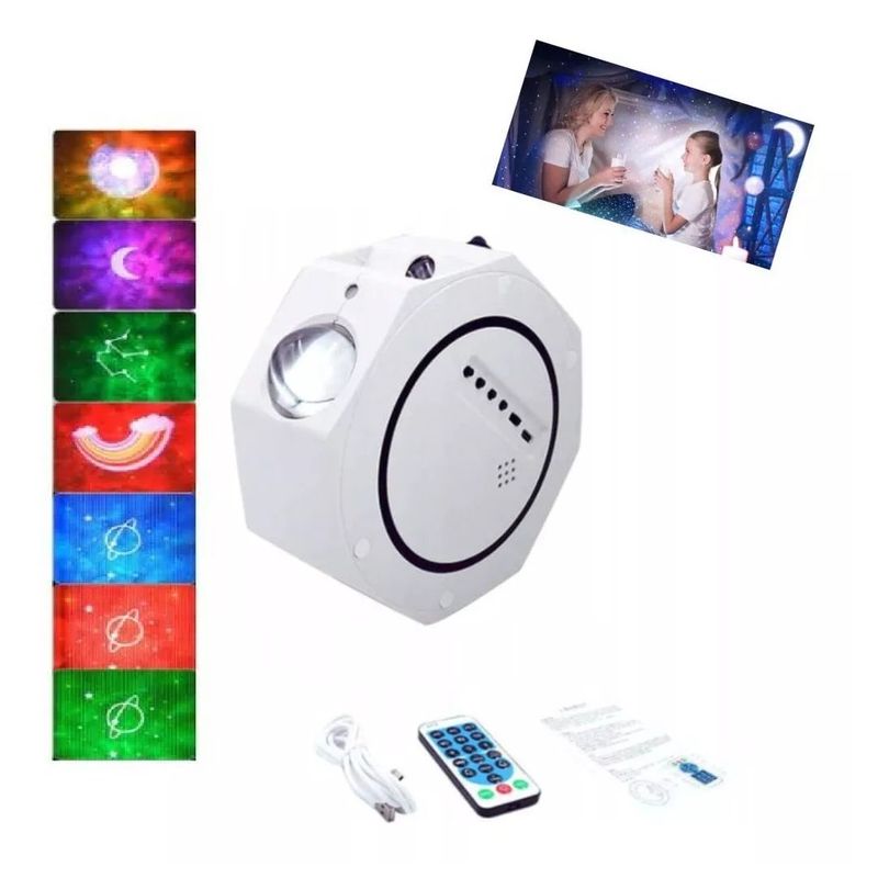 GENERICO - Lampara Galaxia Proyector Parlante Bluetooth Luz Rgb Control
