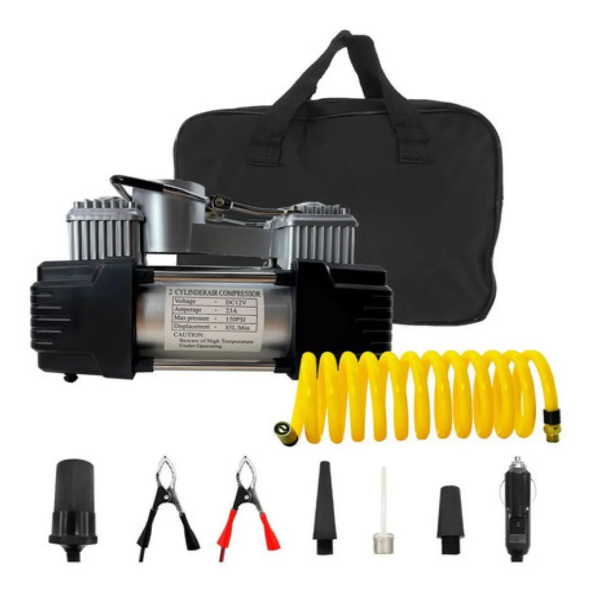 GENERICO - Compresor  Aire Doble Cilindro 12v Inflador