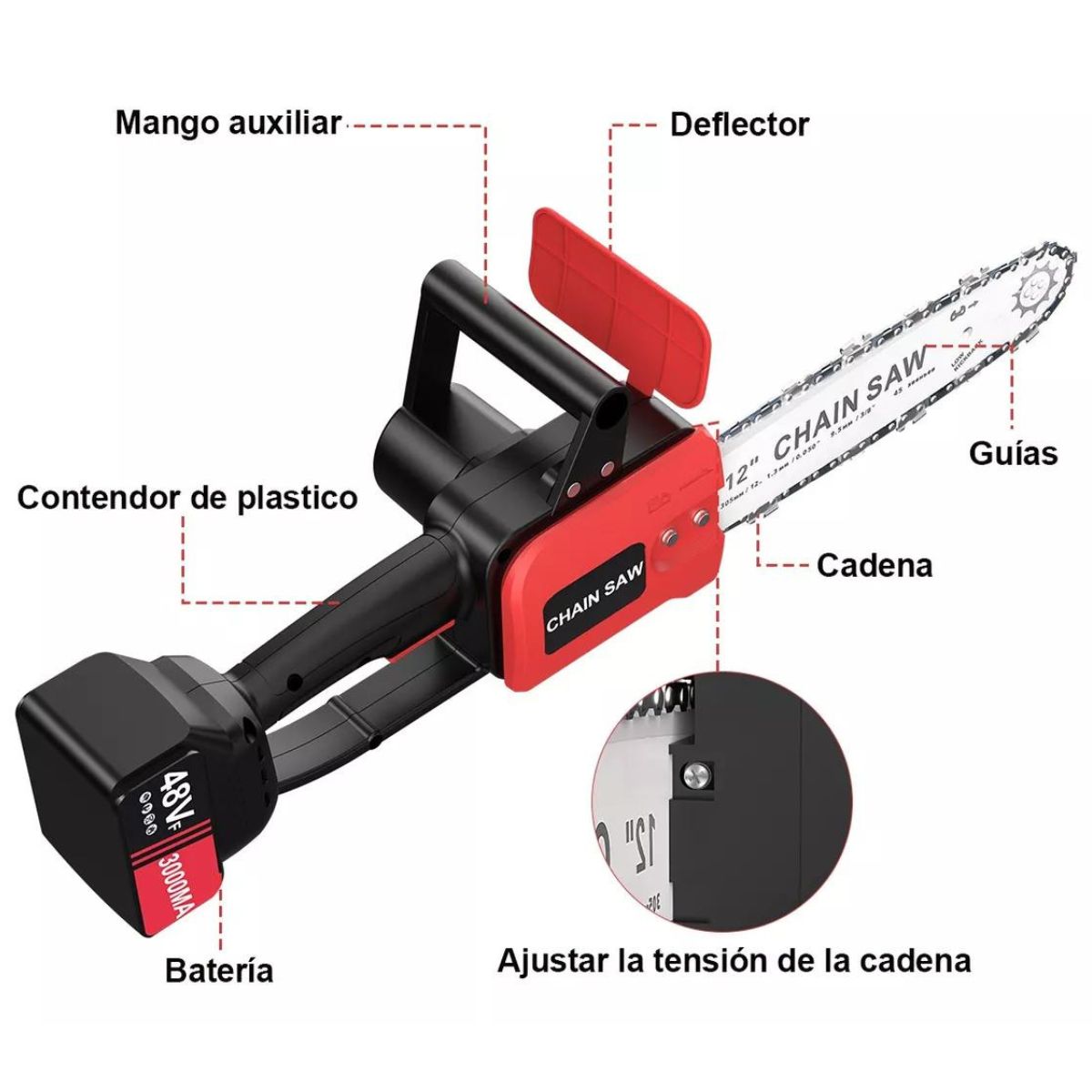 GENERICO - Mini Motosierra Eléctrica de Mano