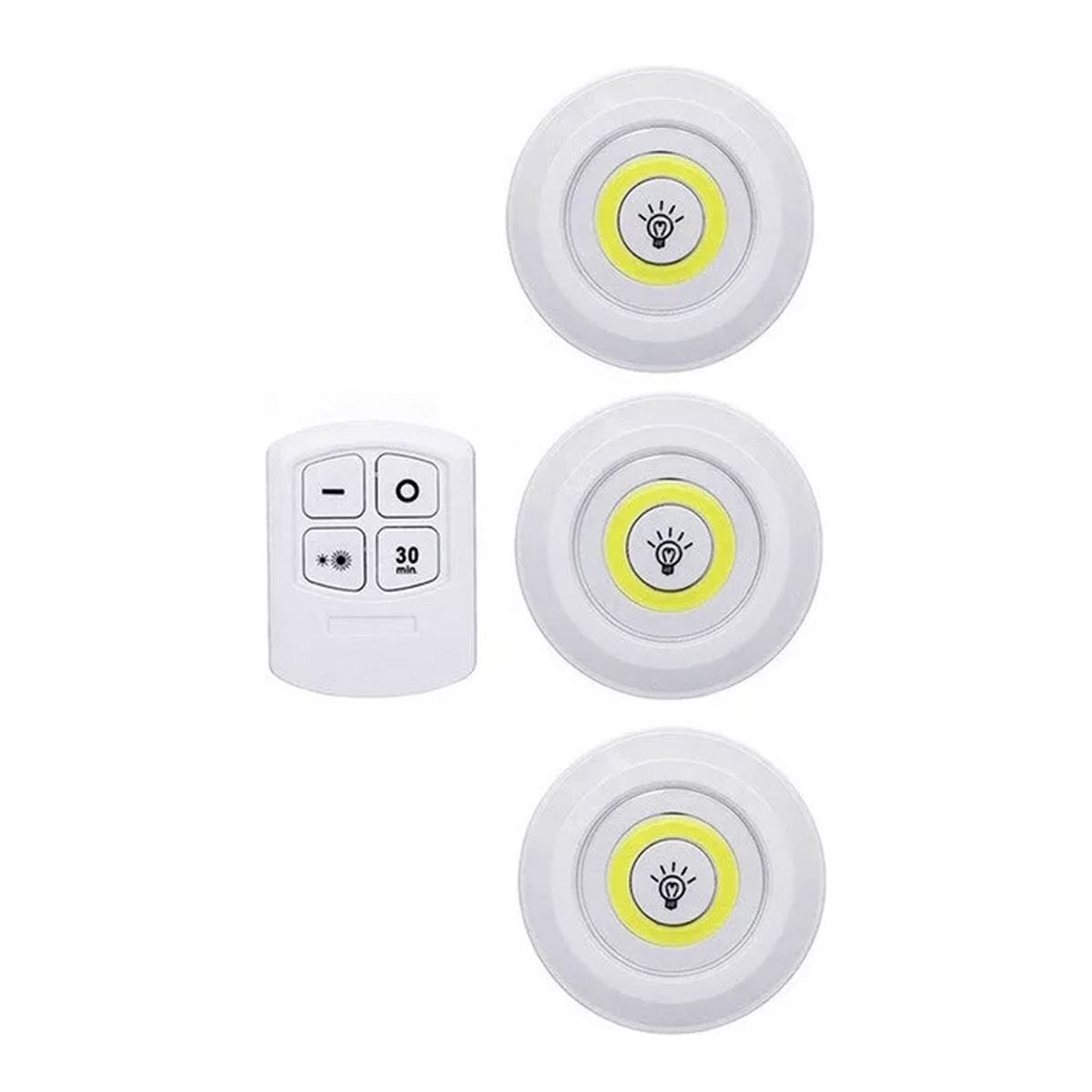 GENERICO - Set 3 Luces Led Inalámbricas Control Remoto 22192