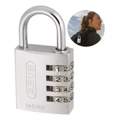GENERICO - Candado Abus Clave Numerica Aluminio 14540 Reprogramable Gris