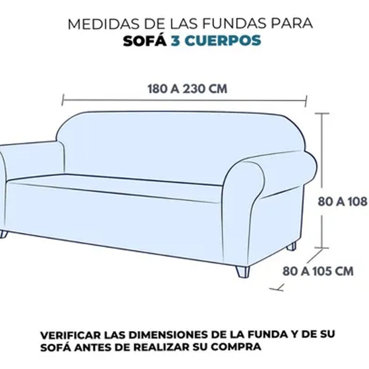 GENERICO - FUNDA PARA SOFA DE 3 CUERPO GRIS CON DISEÑO 180 A 230 CM ELASTICA