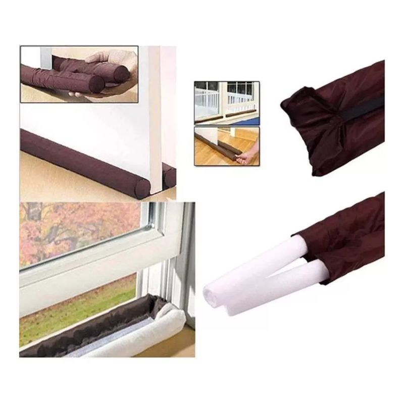GENERICO - Pack 3 Aislante Para Puertas y Ventanas  Aisla Frio Color Marrón