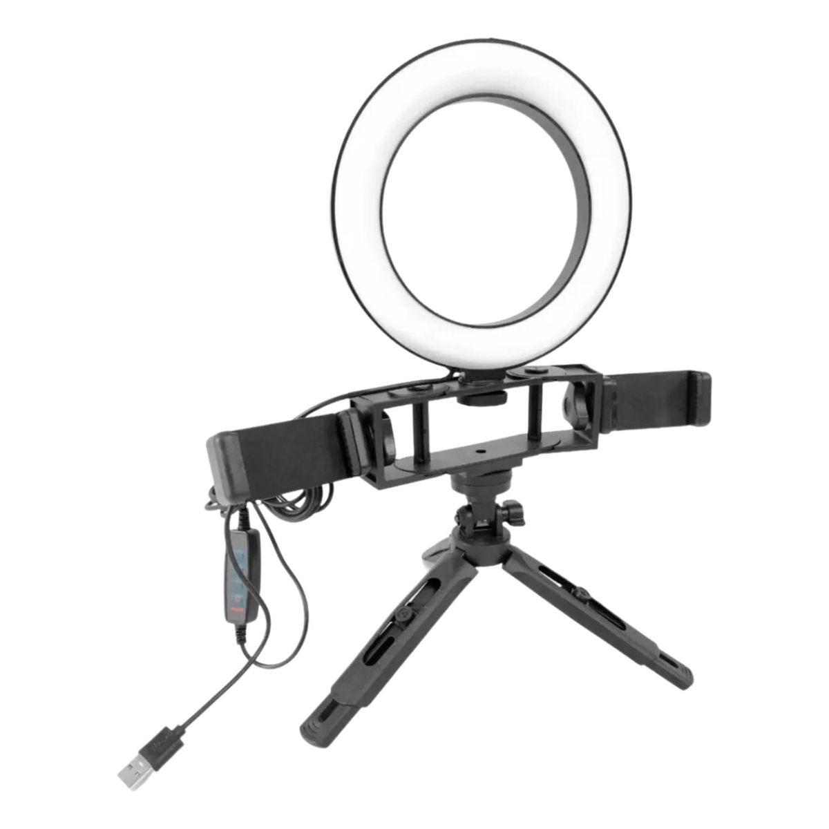 IMPORTCLICK - Aro Luz LED Trípode Multi Posición Fill Light Doble Celular