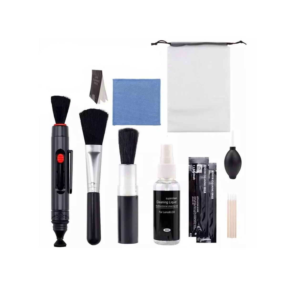 IMPORTCLICK - Kit Limpieza Cámara Fotográfica Sensor Y Lentes 10 Piezas