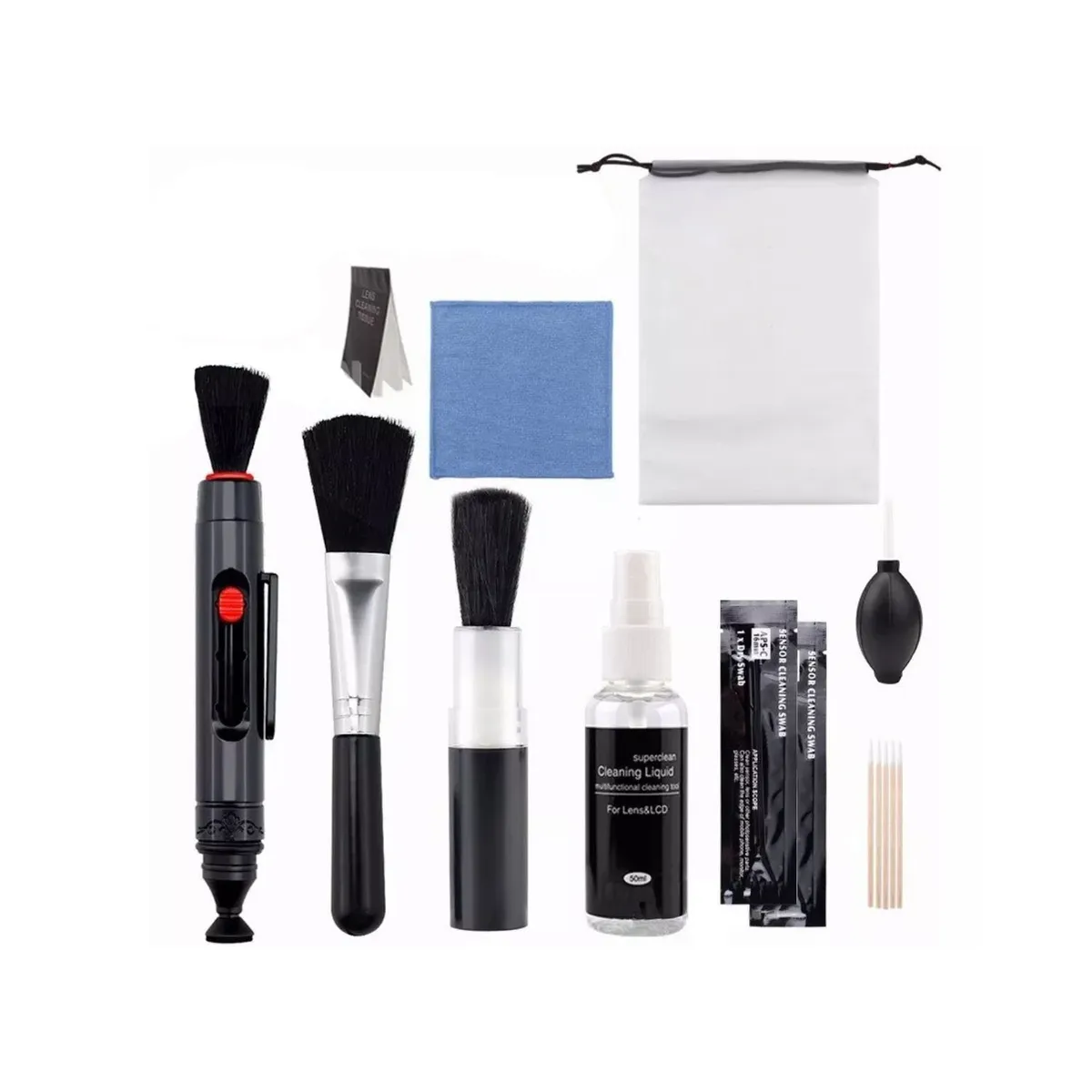 IMPORTCLICK - Kit Limpieza Cámara Fotográfica Sensor Y Lentes 10 Piezas