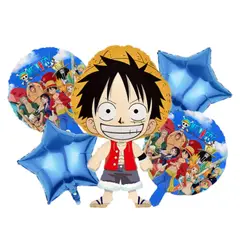 GENERICO - Set de Globos aluminio 5 piezas temática one piece