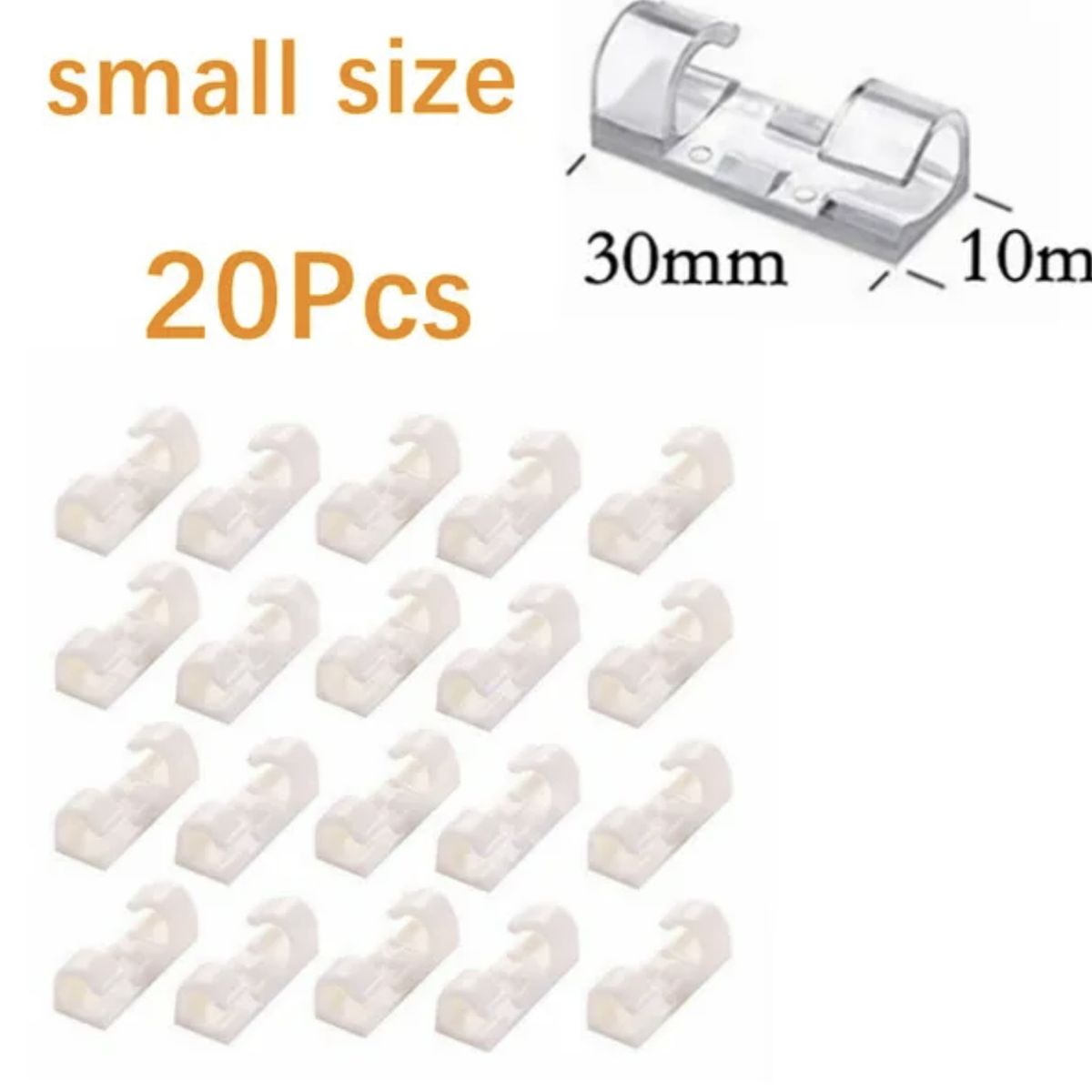 GENERICO - Organizador Cables Para Escritorio PC Notebook Con Adhesivo 20 Piezas