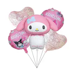 GENERICO - Set de Globos aluminio 5 piezas temática my melody