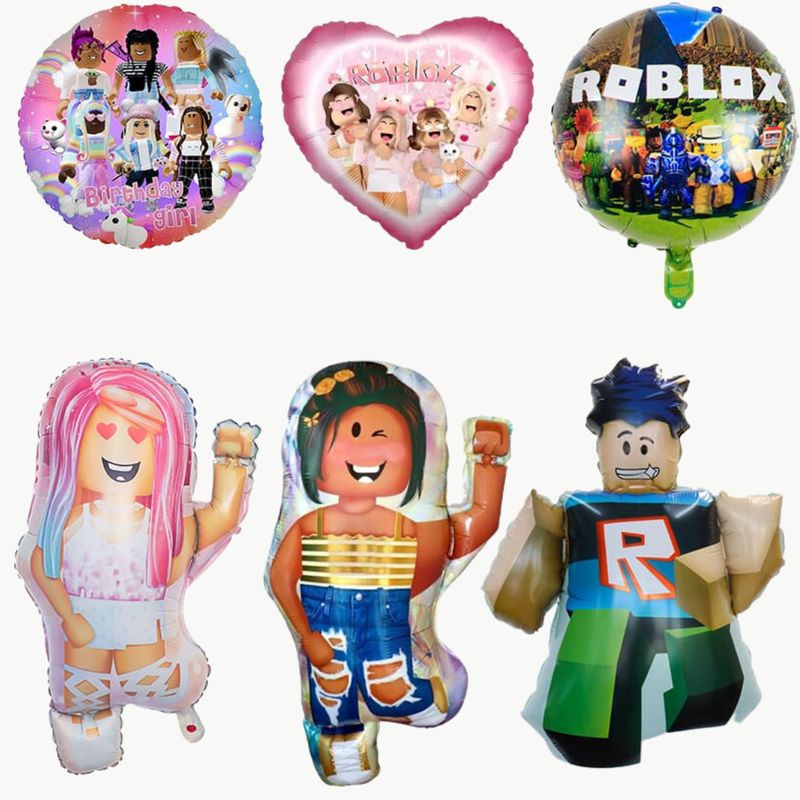 GENERICO - Set de Globos aluminio 6 piezas decorativo temática roblox