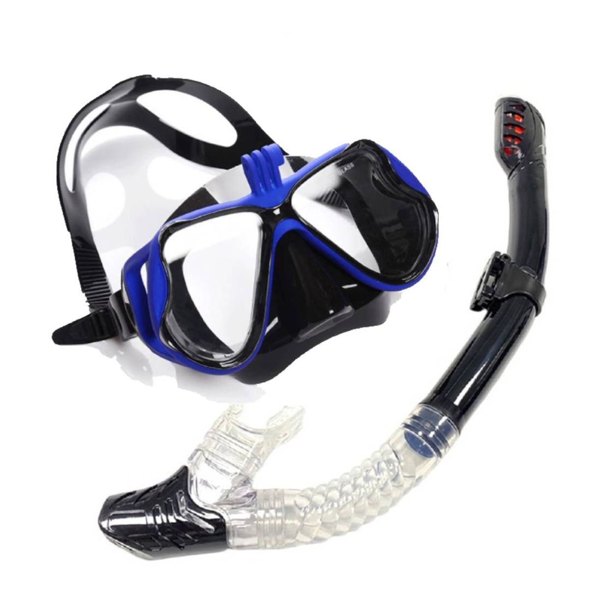 SHOOT - Snorkel Lente con Tubo Azul para cámara deportiva Gopro u otras