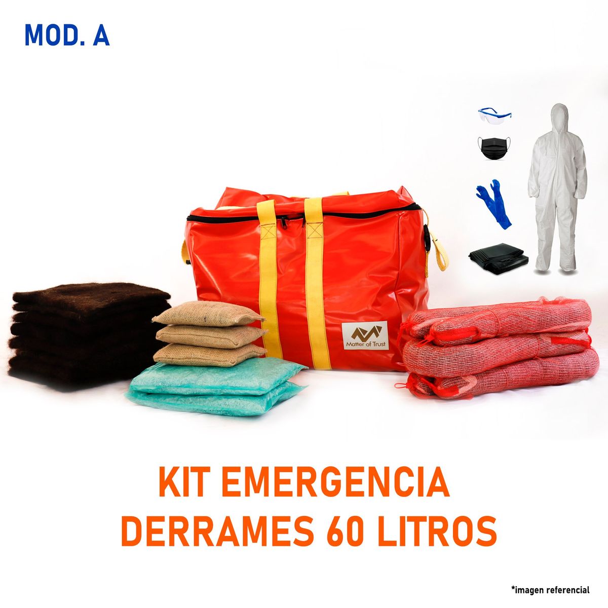 GENERICO - KIT EMERGENCIA DERRAME 60A LITROS RECARGA