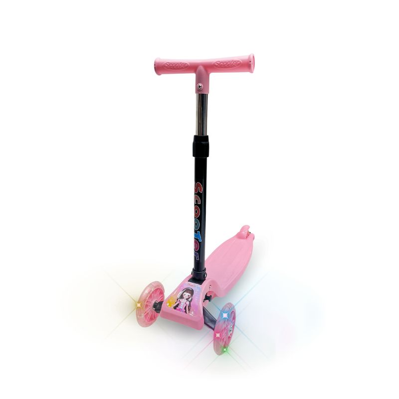 SANTU HOME & DECO - Scooter Monopatín Infantil Luces Rosado