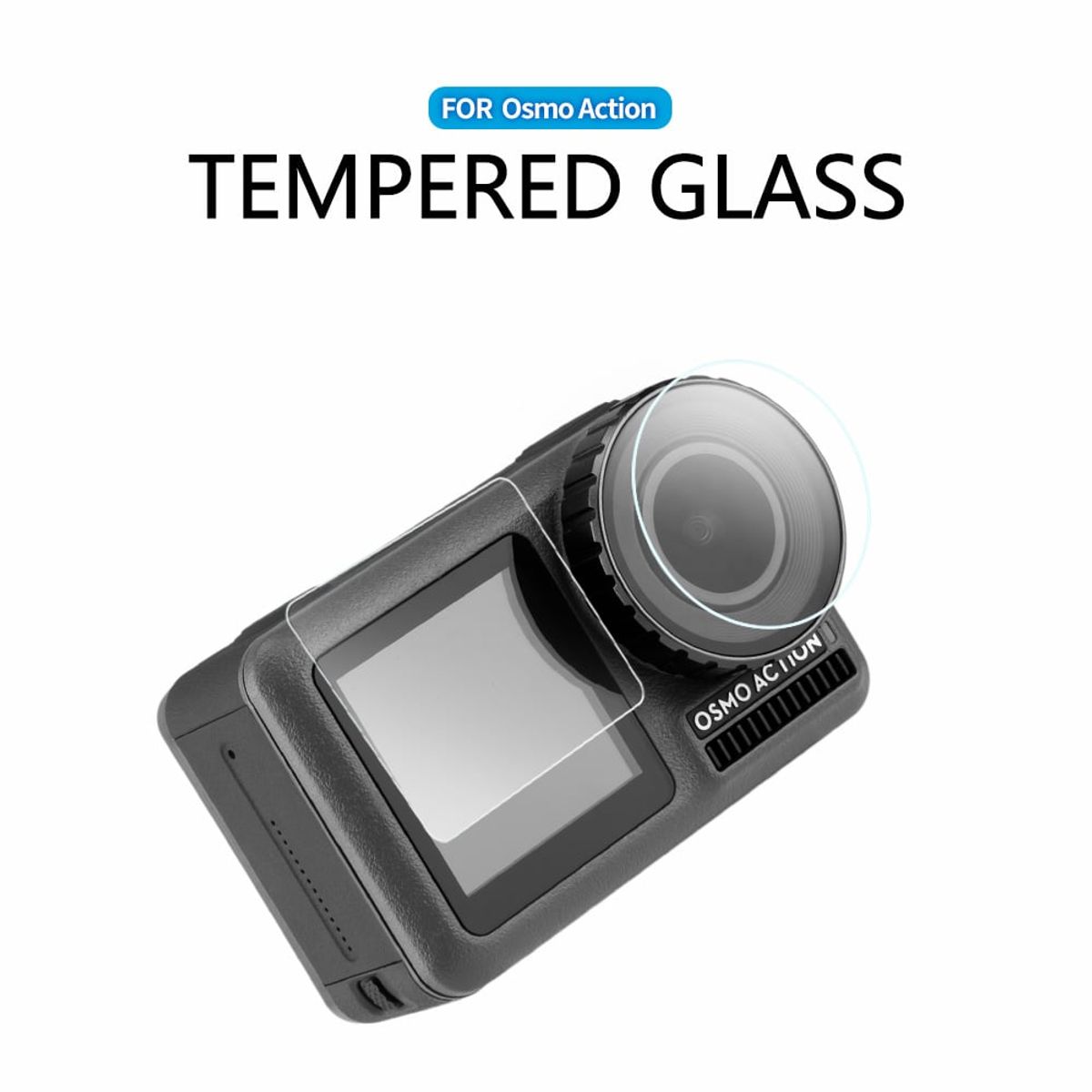 TELESIN - Lamina de vidrio templado para DJI Osmo Action  Telesin