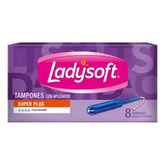 LADYSOFT - Tampones Súper Flujo Moderado 8 Undidades