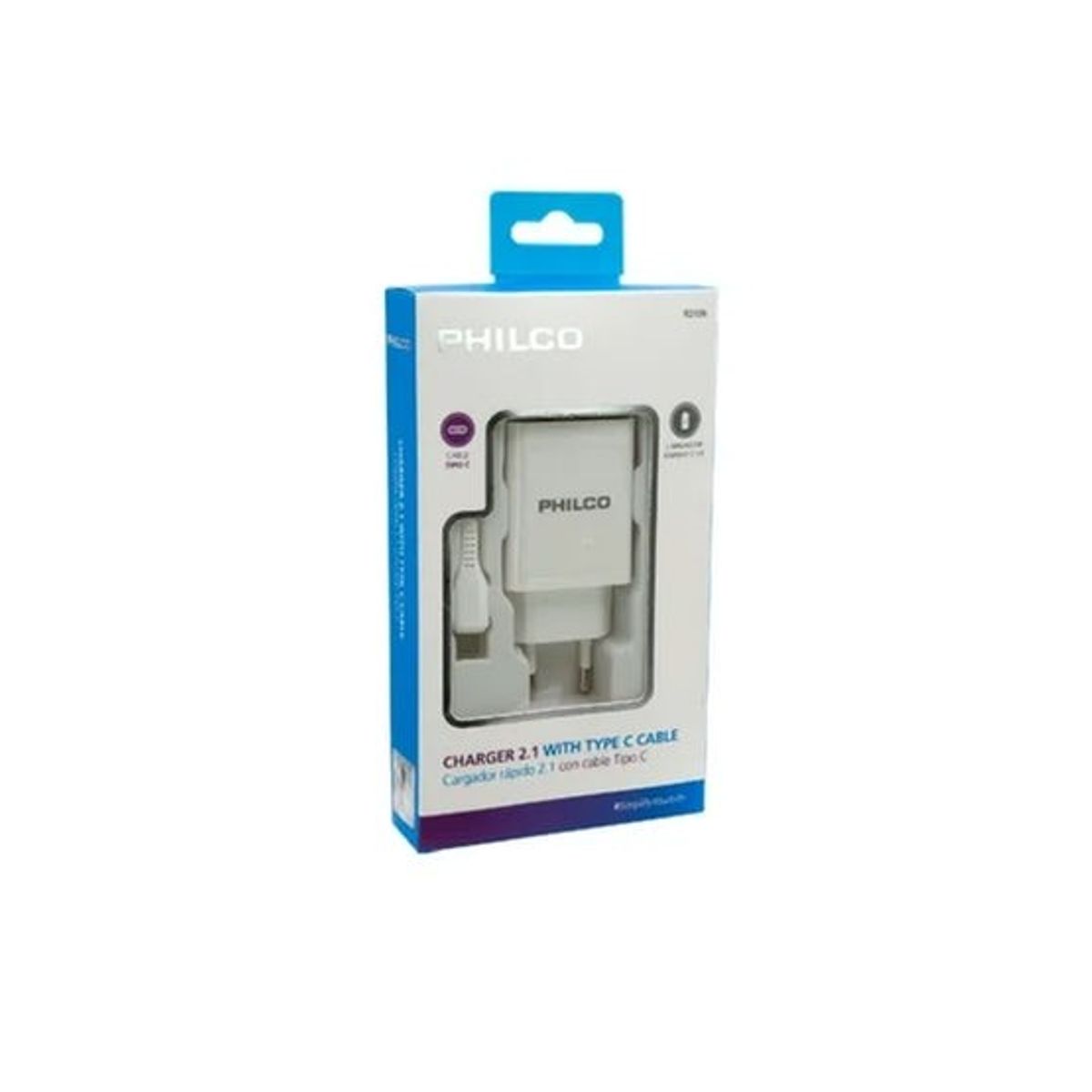 PHILCO - Cargador de pared USB Tipo C  Blanco Philco