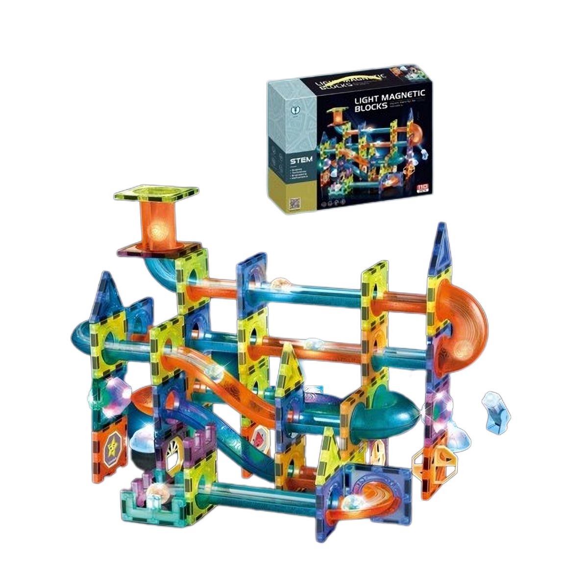 GENERICO - Set De Construcción Magnético Imán Tobogán 110 Piezas Magnet