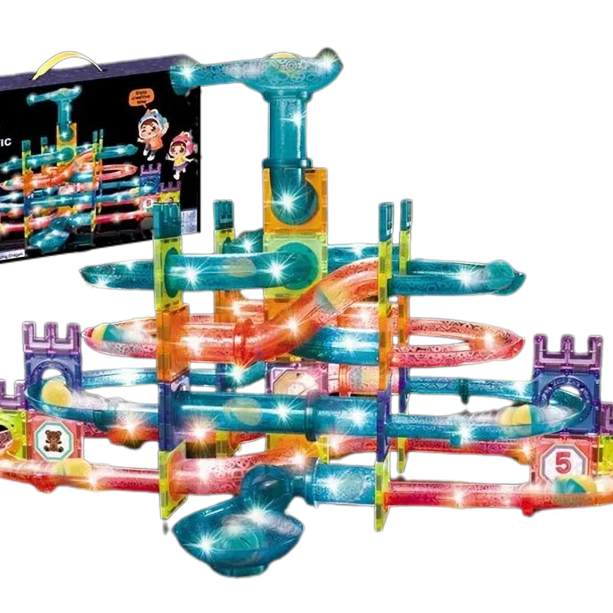 GENERICO - Set De Construcción Magnético Iman Tobogán 166 Piezas Magnet