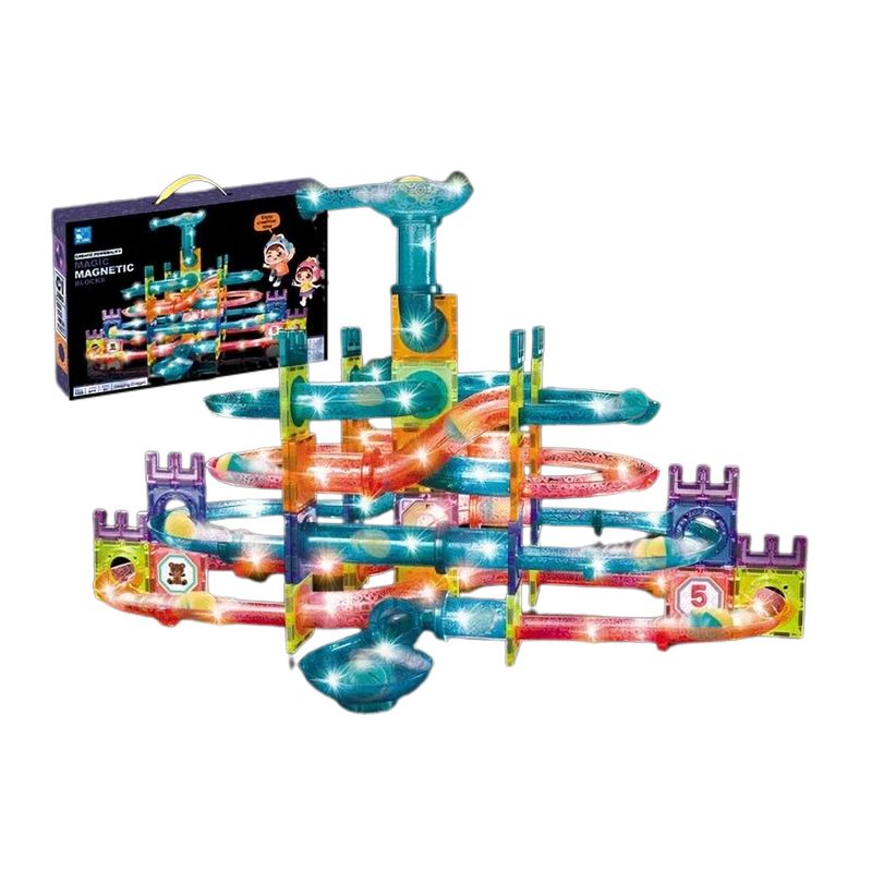 GENERICO - Set De Construcción Magnético Iman Tobogán 166 Piezas Magnet