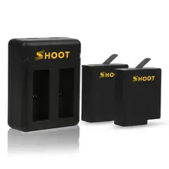 SHOOT - Cargador Doble + 2 Batería GoPro Hero 5 6 7 8 -