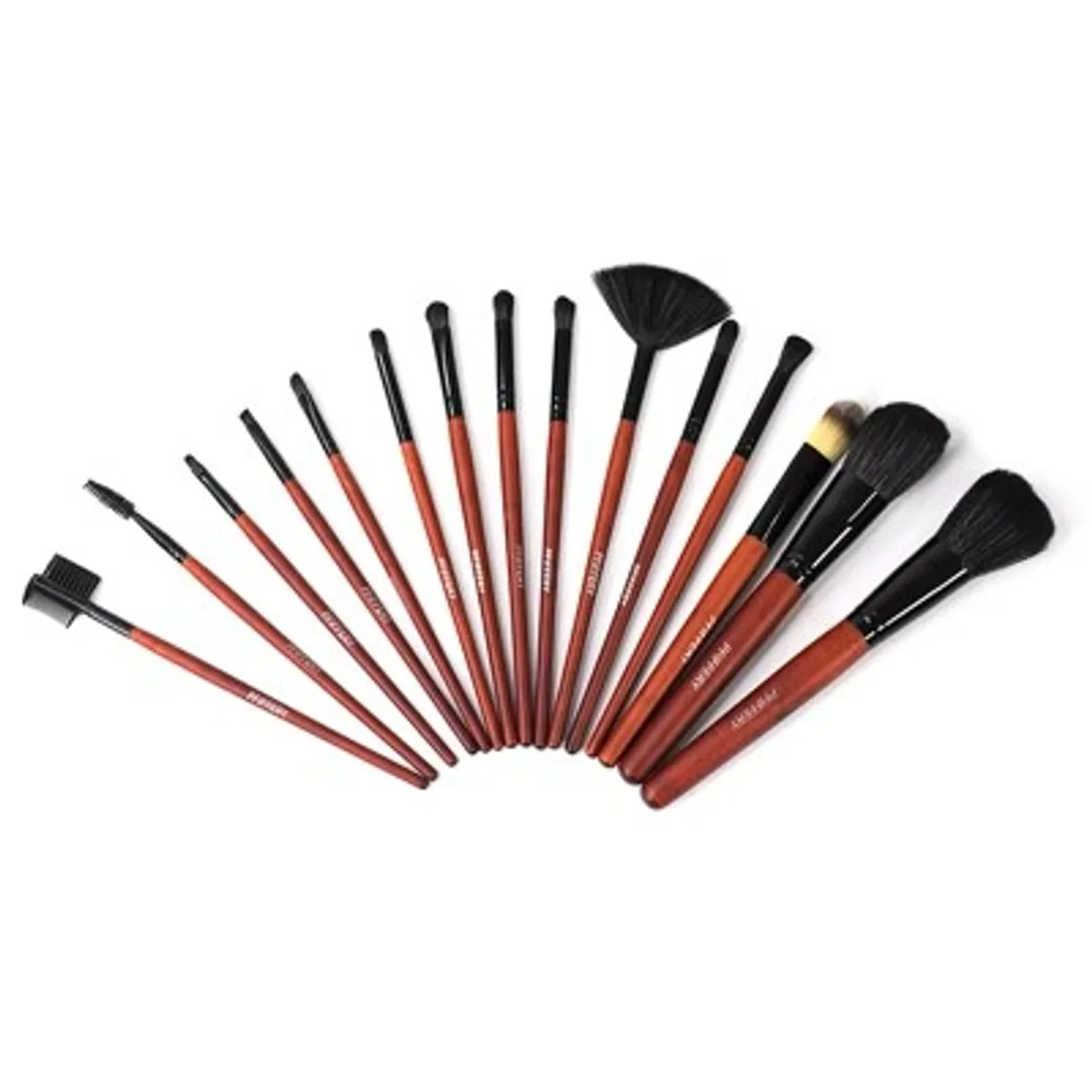 PFIFFERY - SET DE BROCHAS PROFESIONALES PARA MAQUILLAJE X15 BRONCE