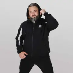 GANGSTER - Plus Polerón Full Zipper Sherpa Eternal Negro
