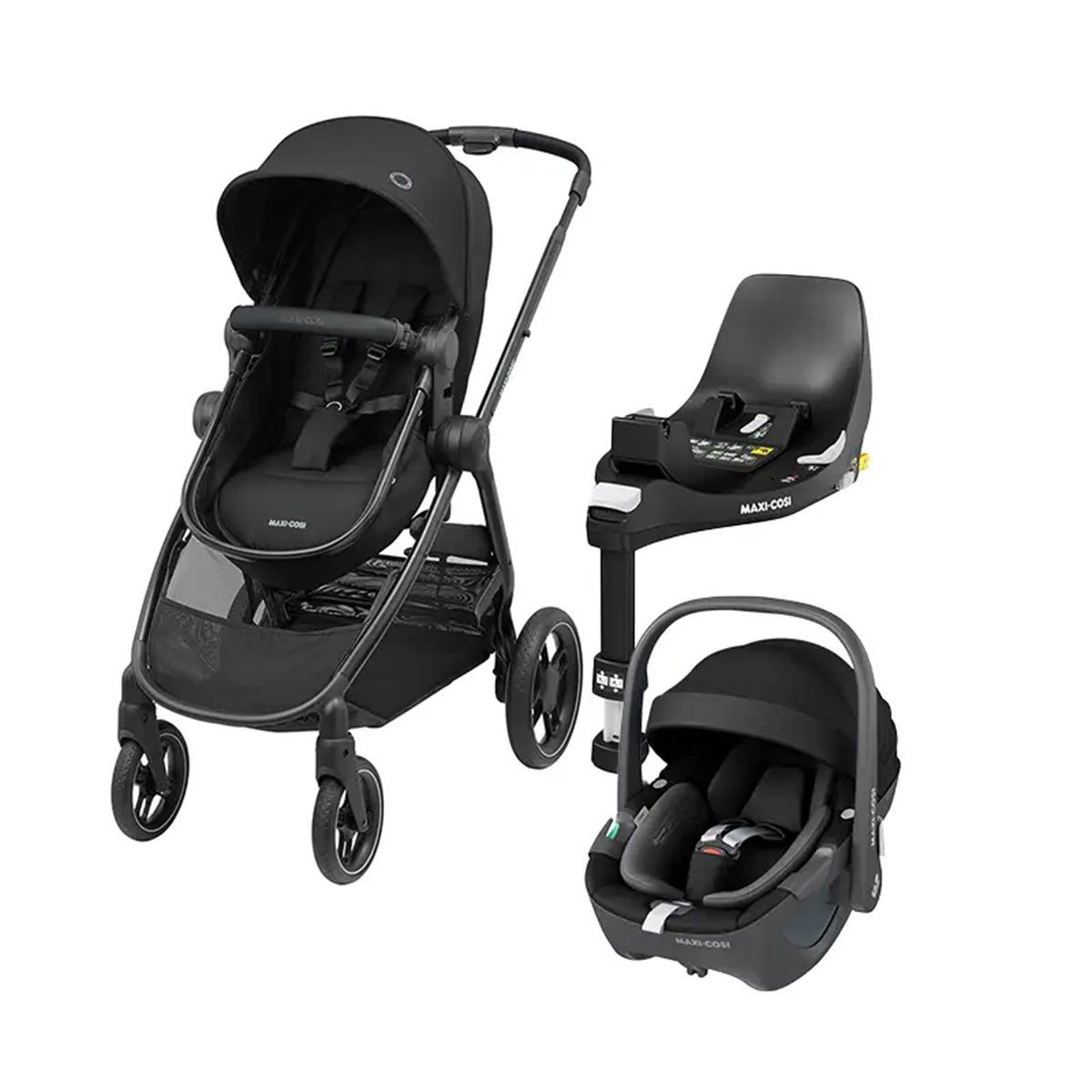 MAXI COSI - Coche Travel System Zelia 3 + Pebble 360° + Family Fix Black