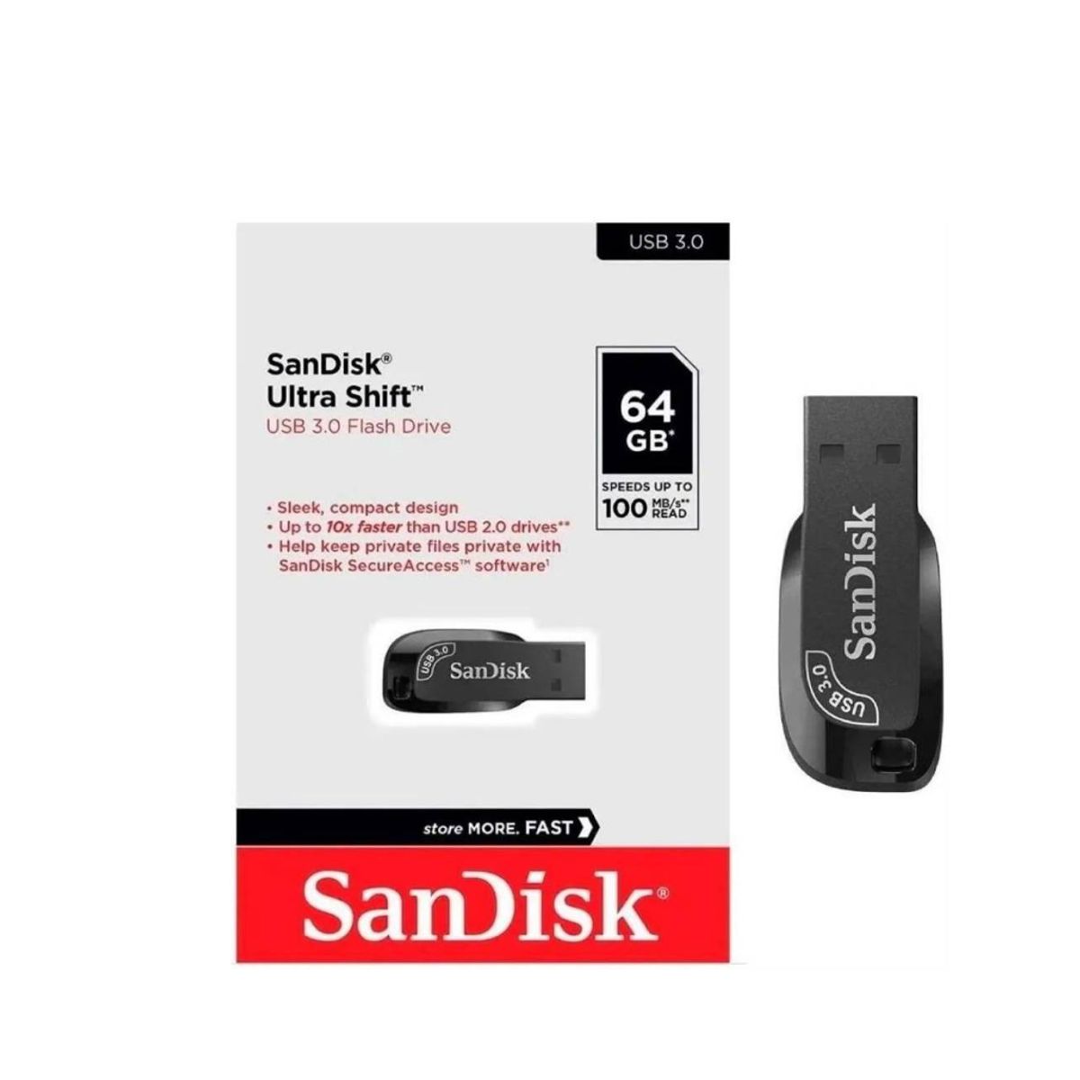 SANDISK - Pendrive 64GB Sandisk Ultra Shift USB 3.0