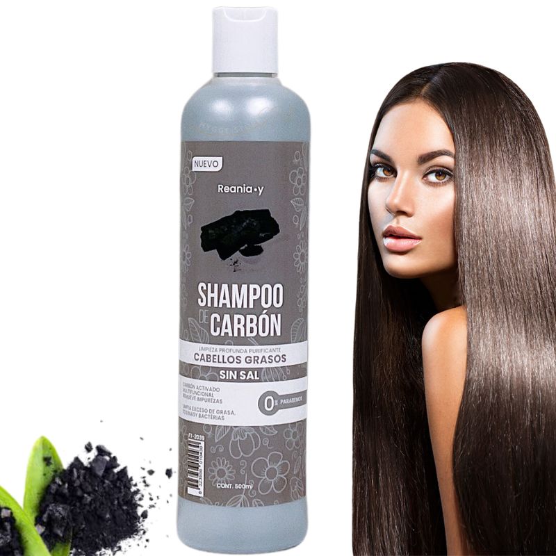 GENERICO - Shampoo Carbón Activado Sin Sal Cabello Graso - Reania Y