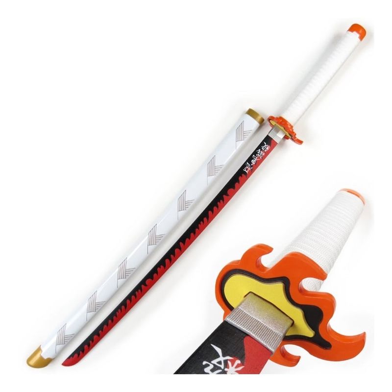 GENERICO - Katana Espada Bambu Madera Cosplay Rengoku Demon Slayer
