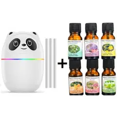 GENERICO - Humidificador Aromático De Panda Con 6 Esencias Blanco