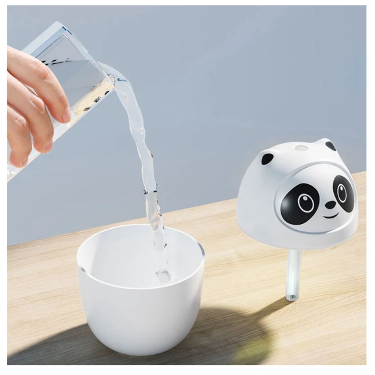 GENERICO - Humidificador Aromático De Panda Con 6 Esencias Blanco