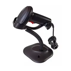 IMPORTCLICK - Lector Láser Códigos Barras Cable USB Soporte Negro