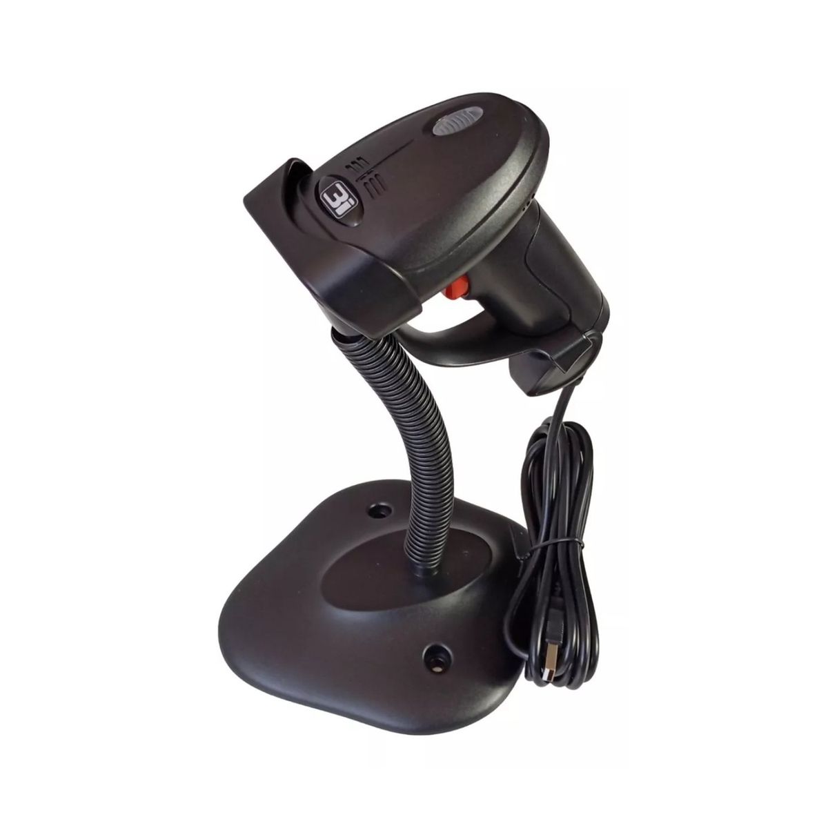 IMPORTCLICK - Lector Láser Códigos Barras Cable USB Soporte Negro IMPORTCLICK